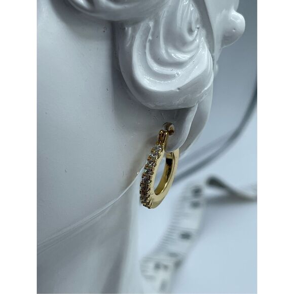 NWT 14K gold dipped CZ hoops - Picture 5 of 8